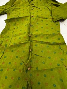 Green Printed Kurta