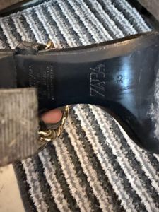 Zara Chain Detail Heeled Mules