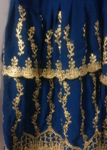 Elegant Blue &amp; Gold Kurta Sharara