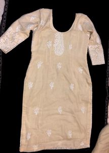 Beautiful Beige Suit Thread Work