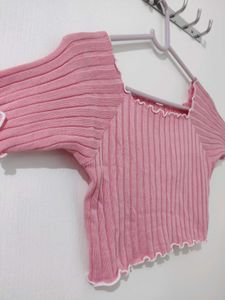 Peach Acrylic Crop Top