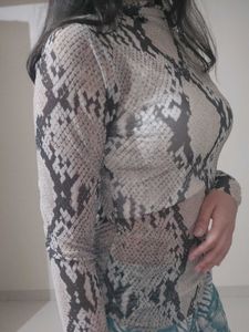 Snakeskin Print Top