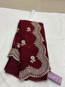 Elegant Maroon Saree