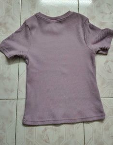 Zudio Ribbed lilac Sweat tshirt top