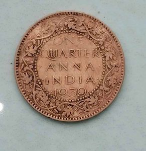 1939 India Quarter Anna Coin