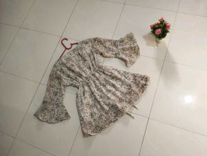Casual Bell Sleeves Printed Woomen Top