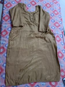 Beautifu Neck Designer Golden Kurta