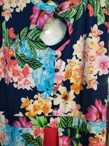 Floral Print Dress With Attached Jacket