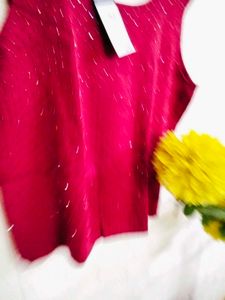 Maroon Sequin Tank Top - XL
