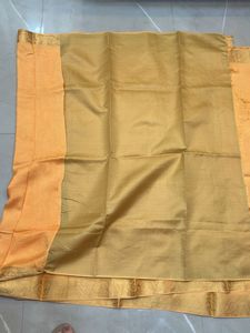 Elegant Orange Saree with Gold Border- New