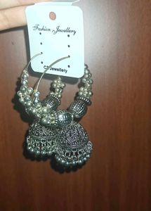 Silver Jhumka Earrings