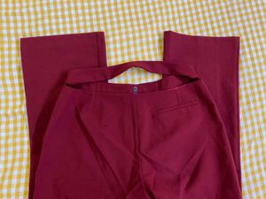 Mango Red Flared Pants Waist 28