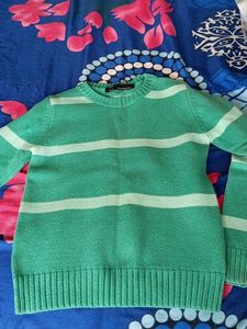 Striped Green Knit Sweater