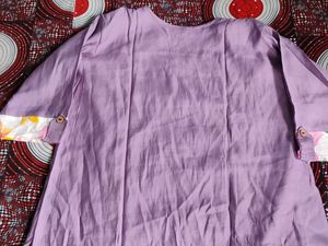 Floral White And Pink Kurti