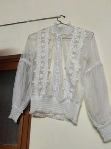 Sheer Lace Top With Black Jeans