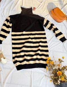 Striped Turtleneck Dress