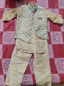 Kurta half jacket pajama set