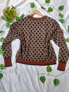 Vintage Pattern Knit Sweater 🤎