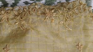 Gold Floral Embellished Fabric