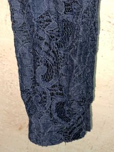 Ladies Fashion Lace Top Layered Navy Blue