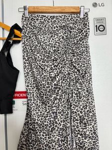 Co-ord set Animal Print Midi Skirt with black tank