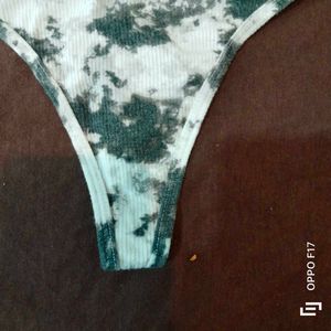 black Tie-dye Thong