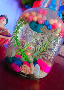 Trending Beautiful Flower Pot With Artificial Fish And Stones