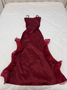Burgundy Embellished Gown