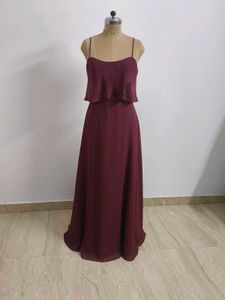 Burgundy Chiffon Gown