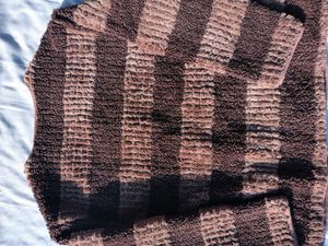 Brown Striped Textured Cardigan