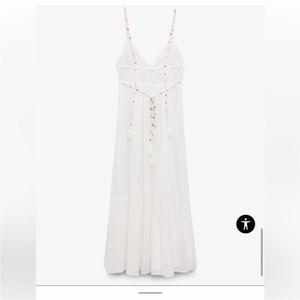 Zara Brand New Lim Edition Cotton Beads Maxi Dress