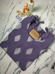 Diza Clothing Purple Leaf Print Dress
