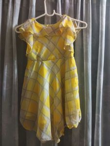 Cute Yellow Plaid Dress