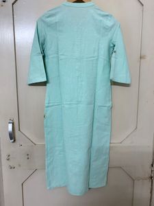 Aurelia Kurta Green Plain Office