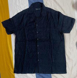 Black Transparent Half Sleeve Shirt