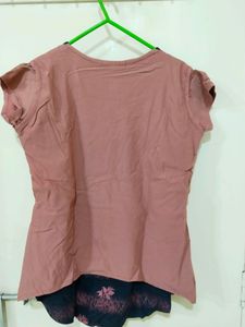 Black And Brown Colour Top With Two Layer Design