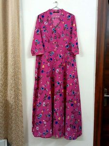 New Pink Floral Print Dress