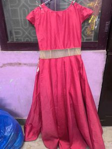 Elegant Pink Embroidered Ethnic Gown