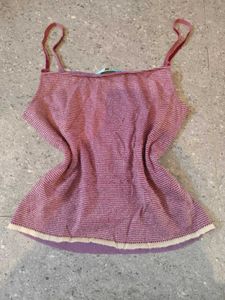 Purple Y2k Beaded Cami Top