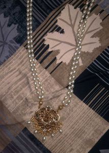 Pearl &amp; Gold-tone Pendant Necklace