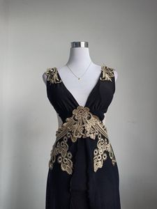 Black &amp; Gold Embellished Maxi Dress