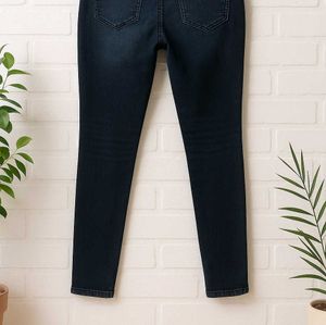 High-Waisted Dark Black Jeans