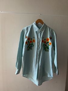 SUNFLOWER Embroidered Vintage Stripe Shirt 🌻