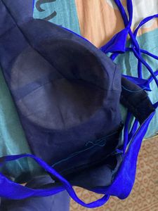 Elegant Blue Saree padded Blouse