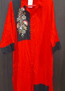 Red Kurta For Daily Or Office Wear