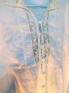 Flared White Cotton Shirt...