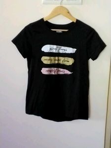 Black Top With Prined Lines