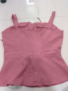 Cute Pink Peplum Top