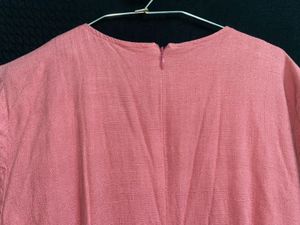 Pink Button-Down Midi Dress