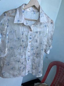 Floral Print Sheer Top